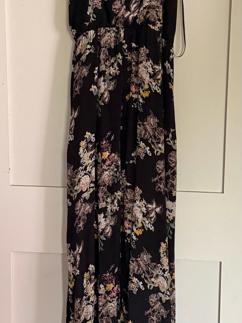 Karina Grimaldi Black Floral dress with slit